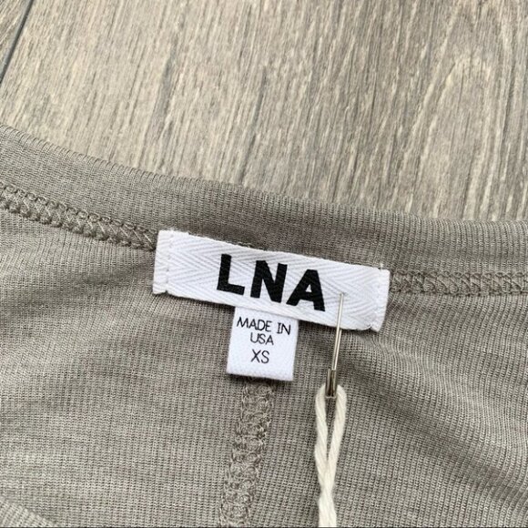 Revolve LNA Ribbon Tee Top T-Shirt Asymmetric Hem Short Sleeve Tie up Sides XS - Picture 12 of 16